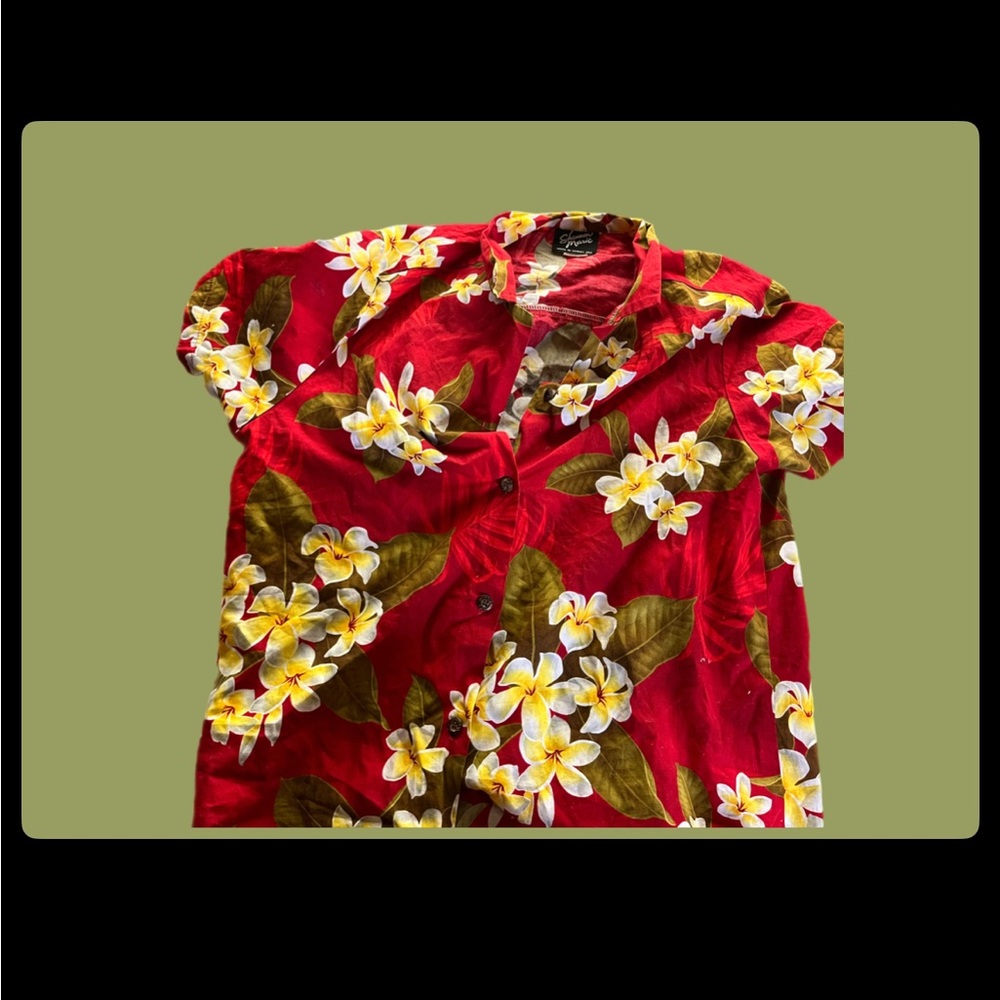 Red Floral Hawaiian Shirt
